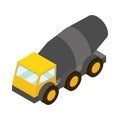 Construction concrete mixer truck isometric