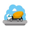 Construction concrete mixer vehicle icon Royalty Free Stock Photo