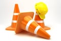 Construction Cone with Hard Hat