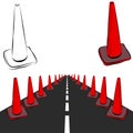 Construction Cones Road Royalty Free Stock Photo