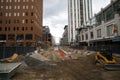 Construction continues on the 16th street mall in Denver, Colorado.