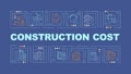 Construction cost text with thin linear icons