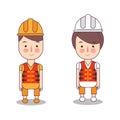 construction costume uniform vest safeguard protection builder outfit and headgear safety helmet labor equipment
