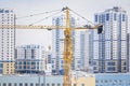 Construction crane build a new high-rise building. Commercial real estate and development