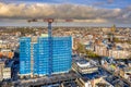 Construction crane building high rise apartment Royalty Free Stock Photo