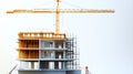 Construction Crane and Building Under Development, Urban Project, Modern Architecture Royalty Free Stock Photo