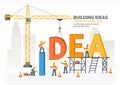 Construction crane business building ideas vector illustration background Royalty Free Stock Photo