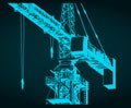 Construction crane close-up illustration