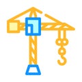 Construction crane color icon vector isolated illustration