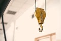 Construction crane hook. Royalty Free Stock Photo