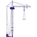 Construction crane icon flat vector building tower Royalty Free Stock Photo