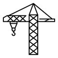 Construction crane icon, outline style Royalty Free Stock Photo