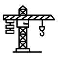 Construction crane icon, outline style Royalty Free Stock Photo