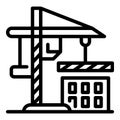 Construction crane icon, outline style Royalty Free Stock Photo