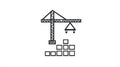 Crane lifting blocks for construction building project, industrial concept Royalty Free Stock Photo