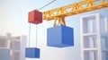 Construction Crane Building Blocks and Abstract Concept Royalty Free Stock Photo