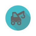 Construction, crane long shadow icon. Simple glyph, flat vector of transport icons for ui and ux, website or mobile application