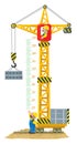 Construction crane meter wall or height chart