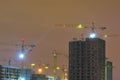 Construction crane at night. Royalty Free Stock Photo