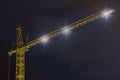 Construction crane at night Royalty Free Stock Photo