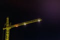 Construction crane at night Royalty Free Stock Photo