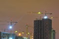 Construction crane at night. Royalty Free Stock Photo