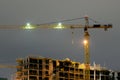 Construction crane at night. Royalty Free Stock Photo