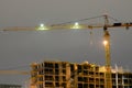 Construction crane at night. Royalty Free Stock Photo