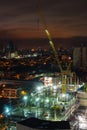 Construction crane at night Royalty Free Stock Photo