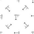 Construction crane pattern seamless black Royalty Free Stock Photo