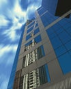 Construction Crane reflected in modern building