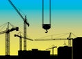 Construction crane silhouette industry illustration architecture