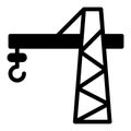 Construction crane solid icon. Building crane vector illustration isolated on white. Crane tower glyph style design Royalty Free Stock Photo