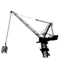 Construction crane vector eps illustration by crafteroks Royalty Free Stock Photo