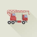 Construction crane vector icon flat style