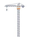 Construction crane. Vector illustration isolated in flat style Royalty Free Stock Photo