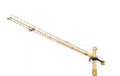 Construction crane yellow tower crane isolated on a white background