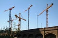 Construction cranes bridge