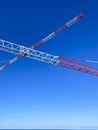 Construction cranes on a building site Royalty Free Stock Photo