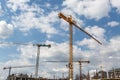 Construction cranes on a new building Royalty Free Stock Photo