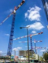 Construction cranes over the 13th arrondissement, Paris, France