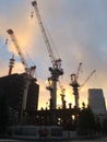 Construction cranes in Tokyo Royalty Free Stock Photo