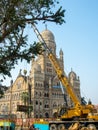 Construction Cranes Working On Underground Mumbai: CSMT, Royalty Free Stock Photo