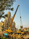 Construction Cranes Working On Underground Mumbai: CSMT, Metro Iii Royalty Free Stock Photo