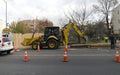 Construction crew work on street corner in the Bronx NY