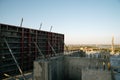 Under construction multi-storey residential building. Floors in the house Royalty Free Stock Photo