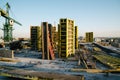 Under construction multi-storey residential building. Floors in the house Royalty Free Stock Photo