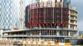 Construction of a cylindrical residential tower in Manchester