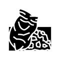 construction debris removal glyph icon vector illustration