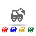 Construction, digger, excavator multi color style icon. Simple glyph, flat vector of transport icons for ui and ux, website or Royalty Free Stock Photo